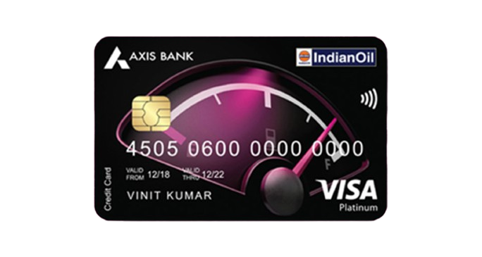 ആക്സിസ് ബാങ്ക് ഇന്ത്യൻ ഓയിൽ ക്രെഡിറ്റ് കാർഡിന്റെ ചിത്രം.