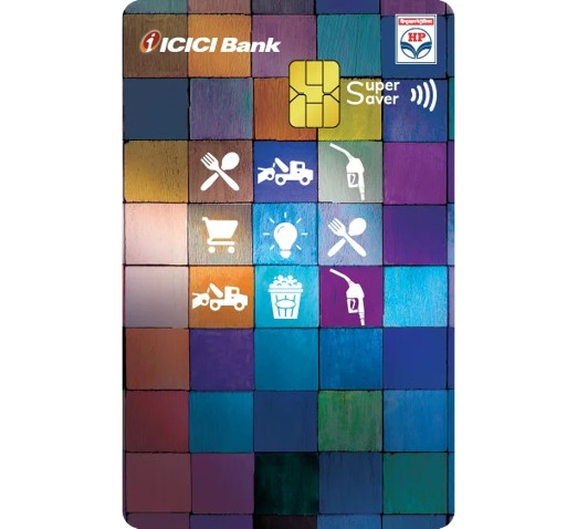 ഐസിഐസിഐ എച്ച്പിസിഎൽ സൂപ്പർ സേവർ ക്രെഡിറ്റ് കാർഡിന്റെ ചിത്രം.